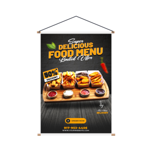 Banner 280 Gr Lona 280g   Brilho / Fosco Madeira e cordinha 