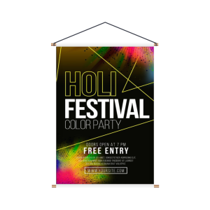 Banner 380 gr Lona 380 Gr  Alta Resolução Brilho / Fosco Madeira e cordinha 